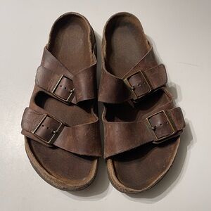 Birkenstock Women’s Size 9 Brown Leather Arizona Sandals Flawed
